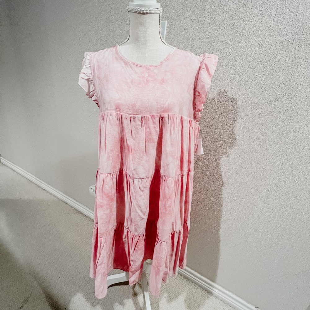Impeccable Pig Pink Tie Dye Tiered Dress || NWT || NEVER WORN ||